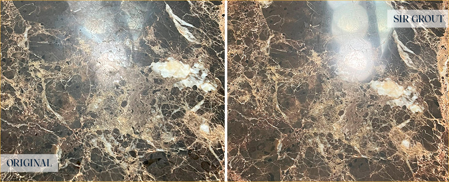 Countertop Before and After a Flawless Stone Polishing in Avondale, IL